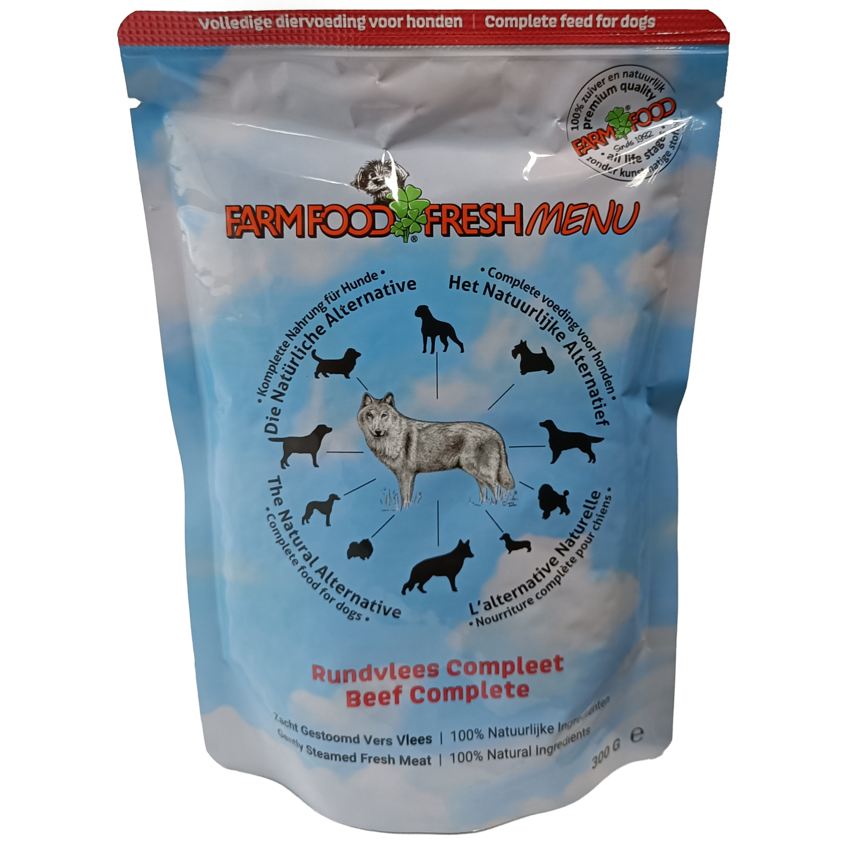 Farm Food Fresh Menu nötkött våtfoder hund (påsar 300 g)