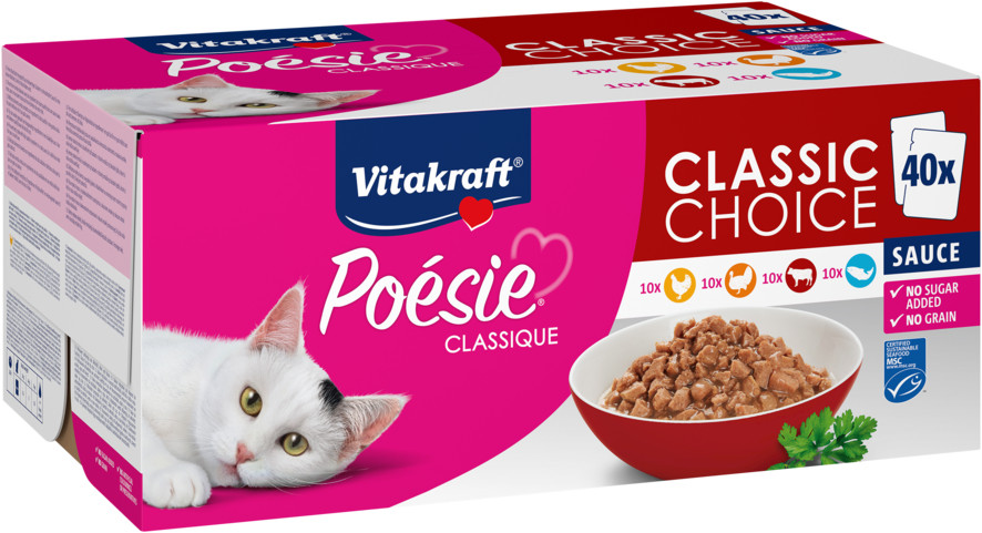 Vitakraft Poésie Classique Classic Choice in saus natvoer kat big pack (40 x 85 g)