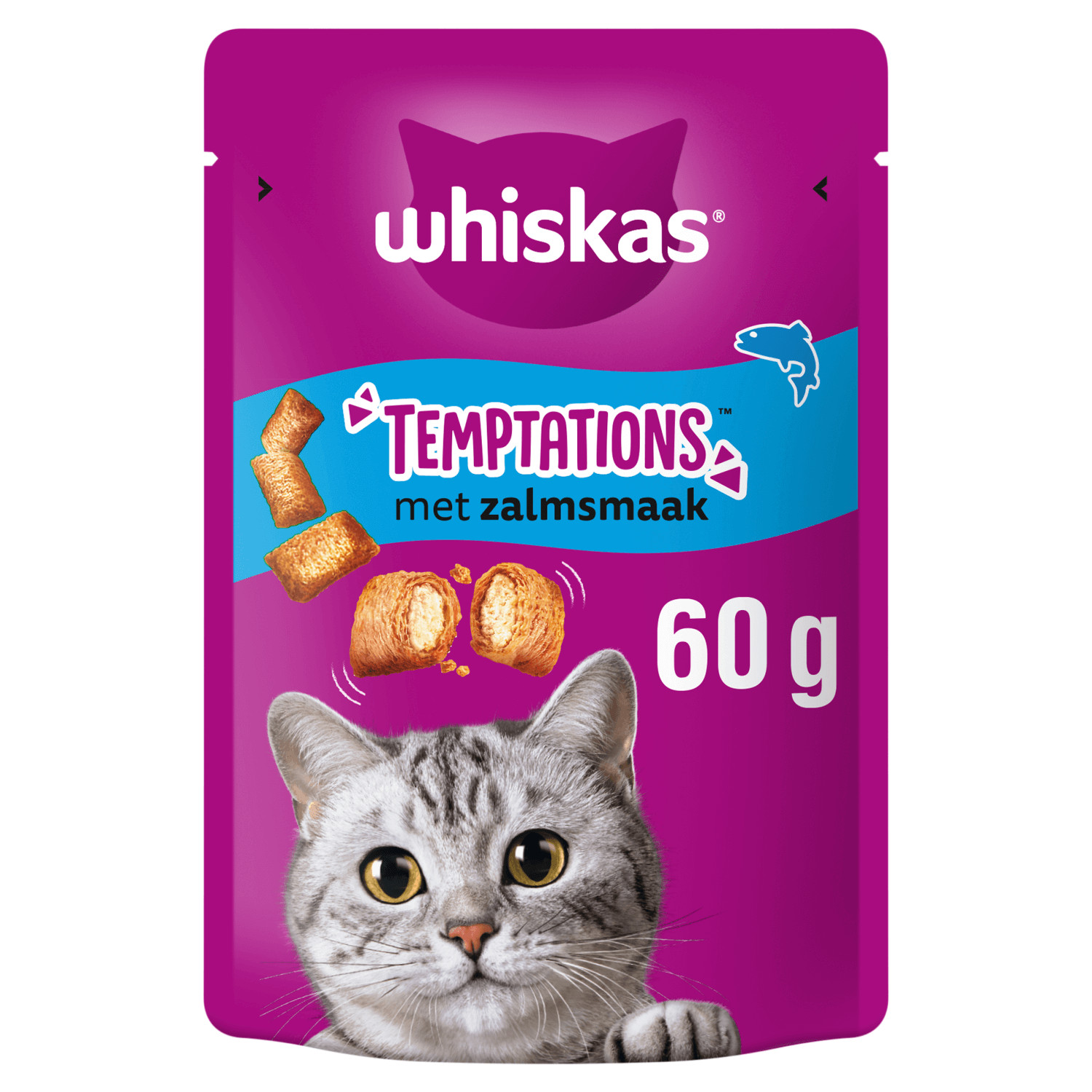 Whiskas Temptations med lax kattgodis