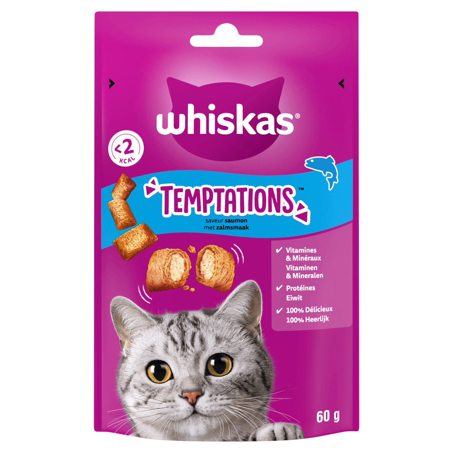Whiskas Temptations med lax kattgodis