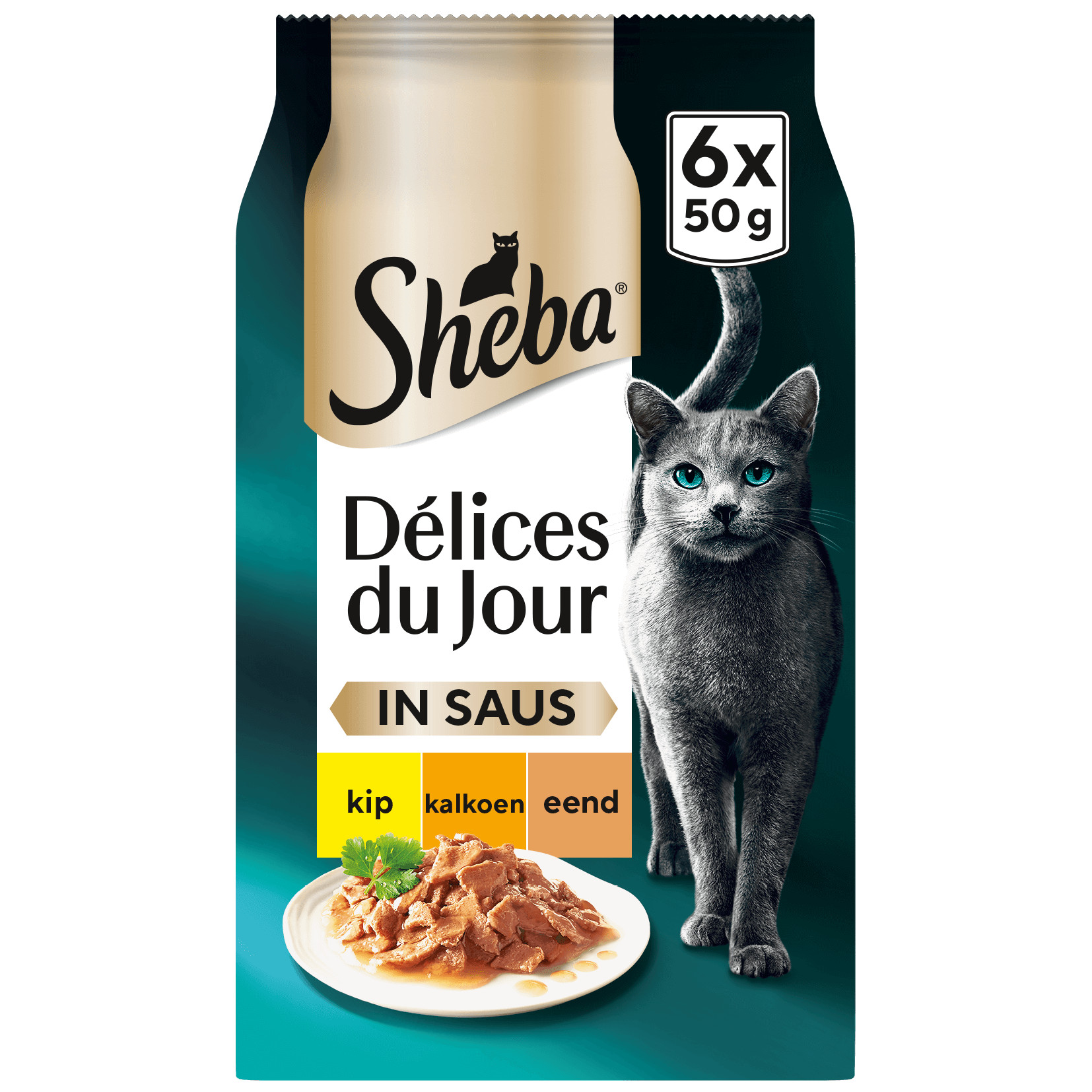 Sheba Délices du Jour Poultry Selection i sås våtfoder katt (påsar 50 g)