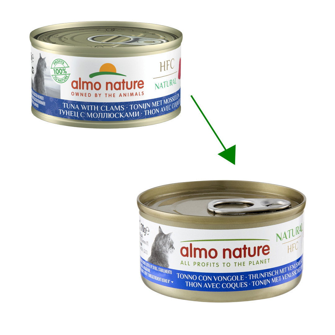 Almo Nature HFC Natural tonfisk med venusmusslor våtfoder katt (70 g)
