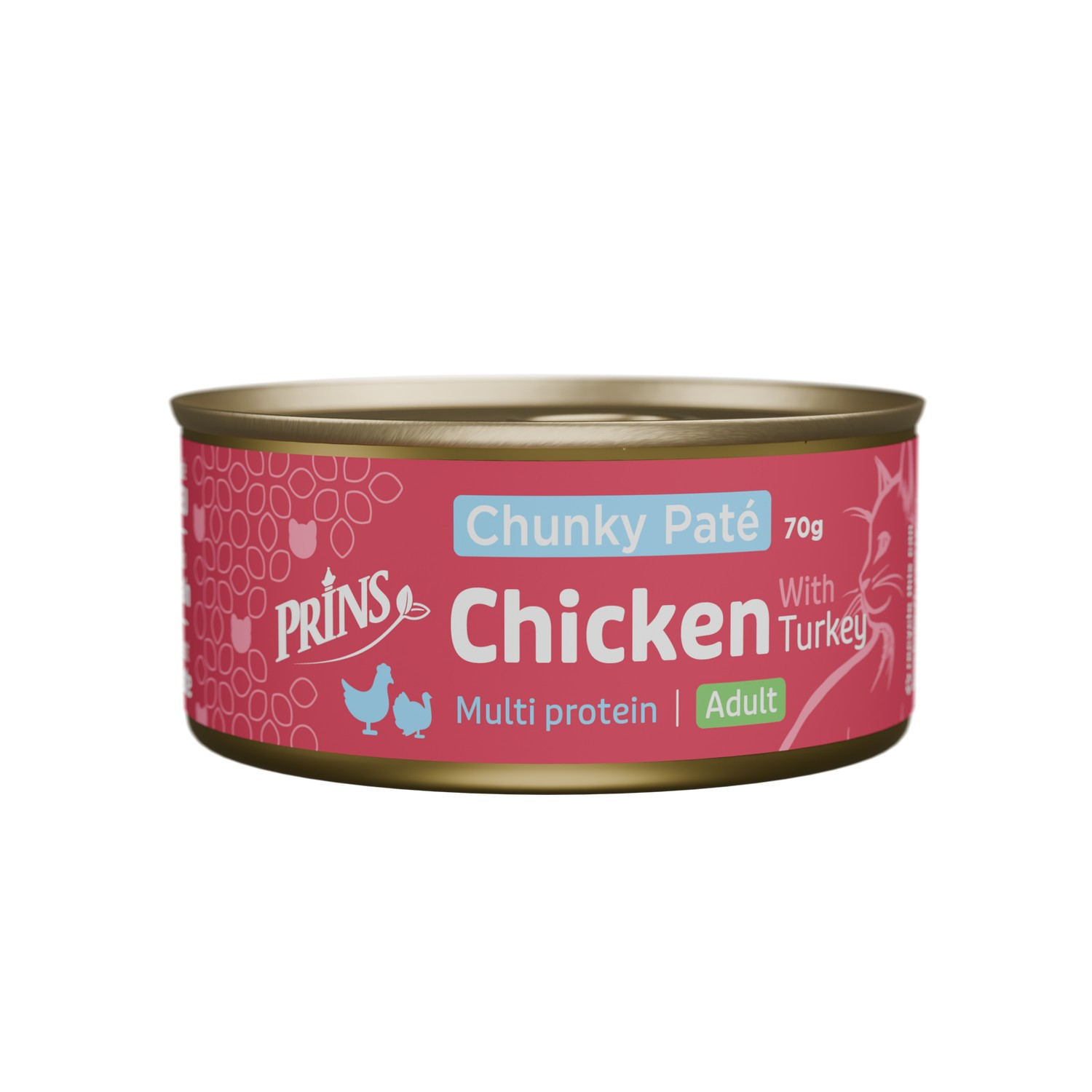 Prins Chunky Paté Adult kip met kalkoen natvoer kat