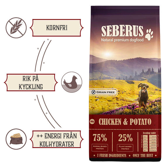 Seberus Chicken & Potato - natuurlijk graanvrij hondenvoer Seberus Chicken & Potato - natuurlijk graanvrij hondenvoer