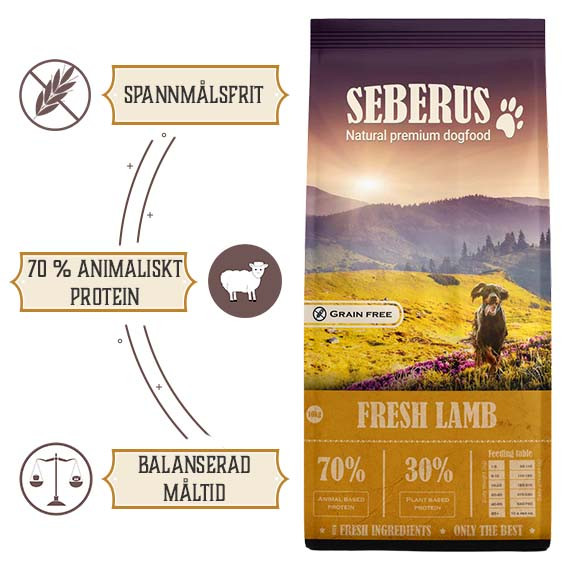 Seberus Fresh Lamb - natuurlijk graanvrij hondenvoer