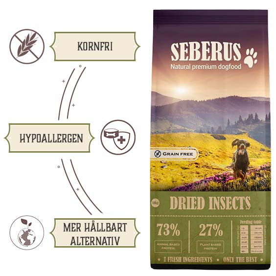 Seberus Dried Insects  –  natuurlijk graanvrij hondenvoer Seberus Dried Insects  –  natuurlijk graanvrij hondenvoer