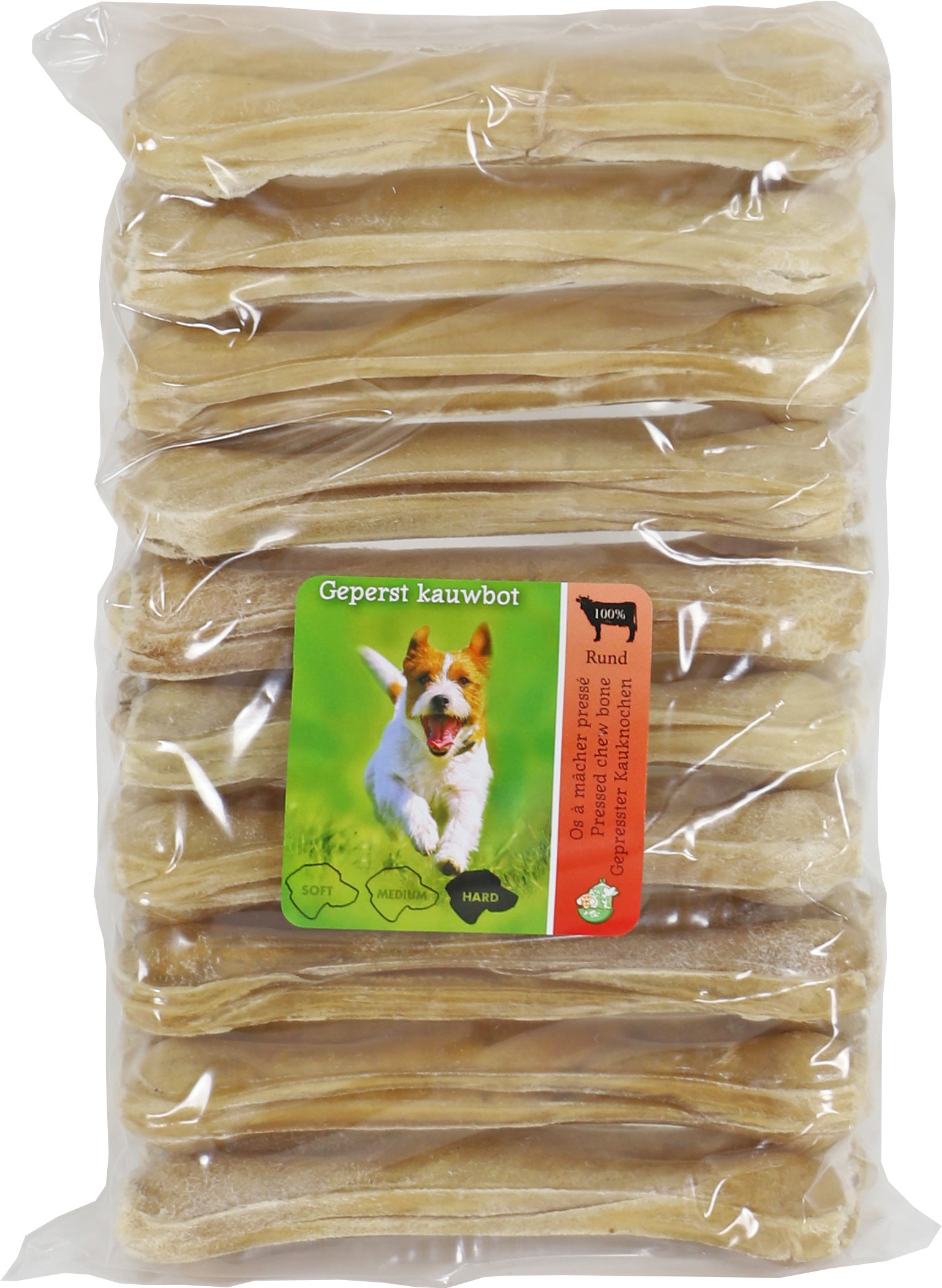 Ben av buffelhud pressat hundgodis (13 cm)