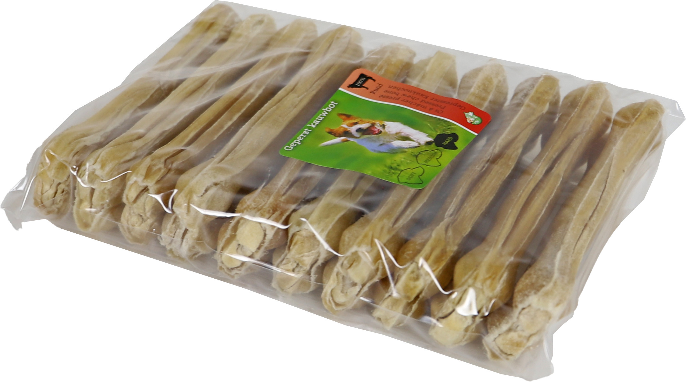 Ben av buffelhud pressat hundgodis (13 cm)