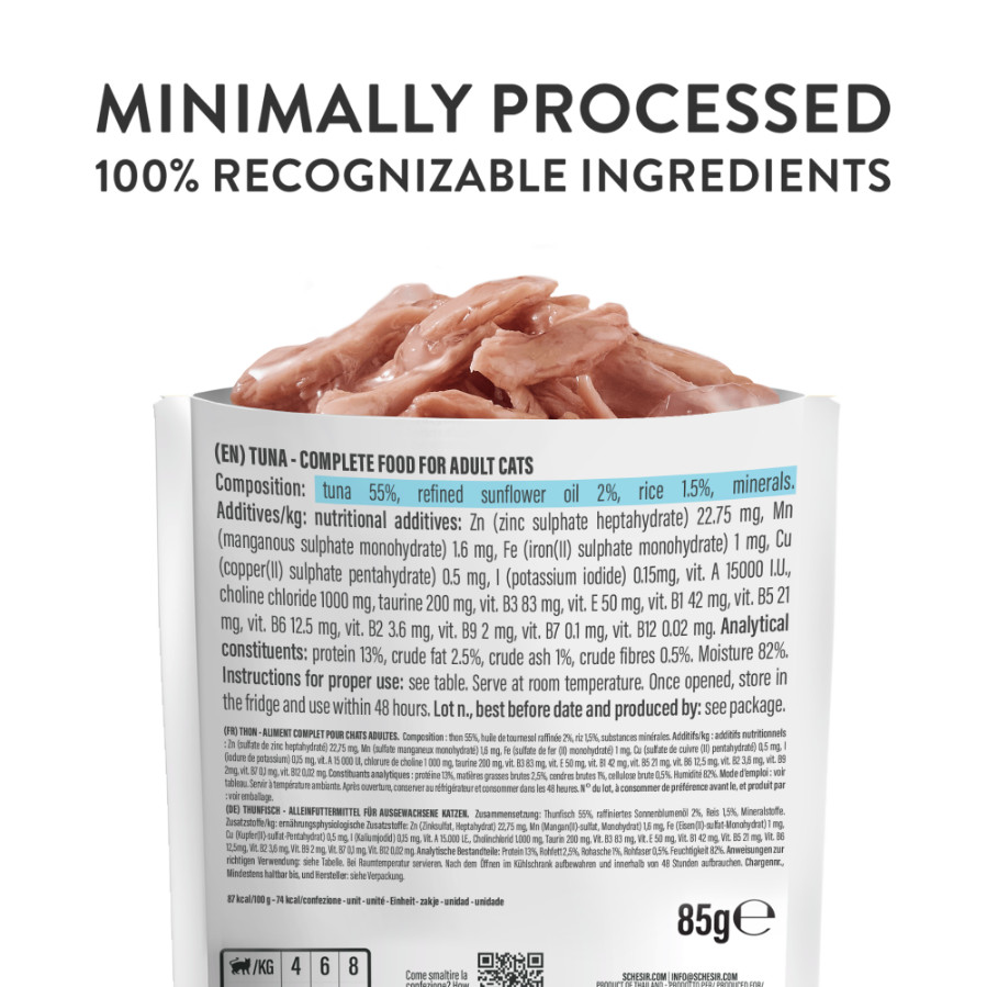 Schesir tonijn (jelly) natvoer kat (zakjes 85 g)