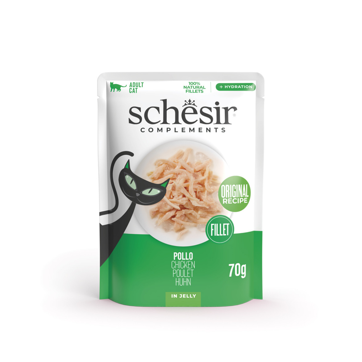 Schesir kipfilet (jelly) natvoer kat (zakjes 85 g)
