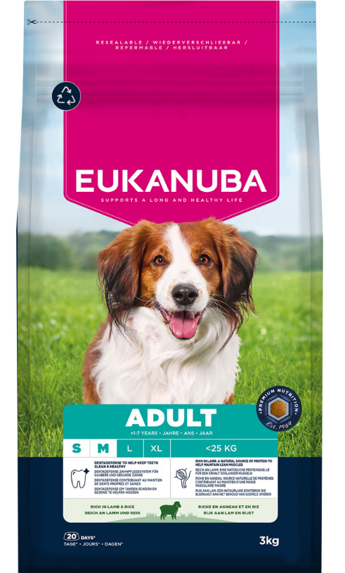Eukanuba Adult Small Medium hundfoder med lamm och ris