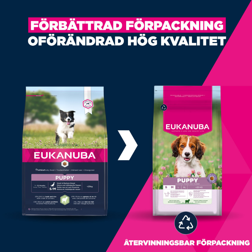 Eukanuba Puppy Small Medium Lam & Rijst hondenvoer