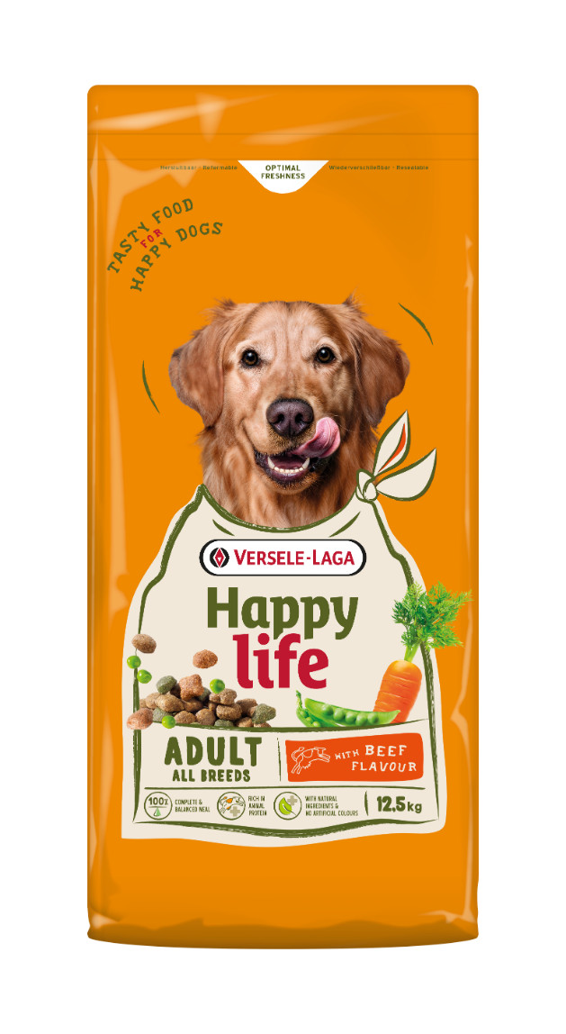 Happy Life Adult med nötköttsmak hundfoder