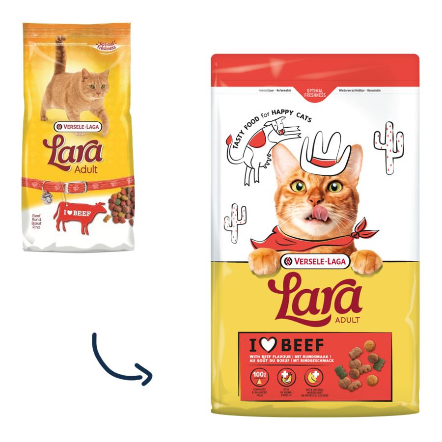 Versele-Laga Lara Adult med smak av nötkött kattfoder