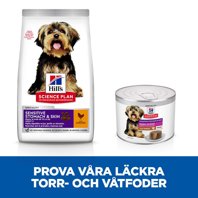 Hill's Adult Sensitive Stomach & Skin Small & Mini nat hondenvoer met kalkoen blik