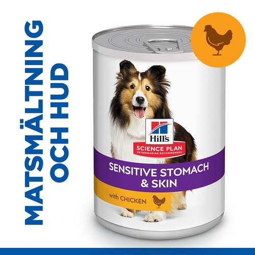 Hill's Adult Sensitive Stomach & Skin nat hondenvoer met kip blik