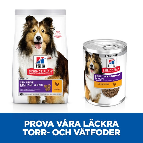 Hill's Adult Sensitive Stomach & Skin nat hondenvoer met kip blik