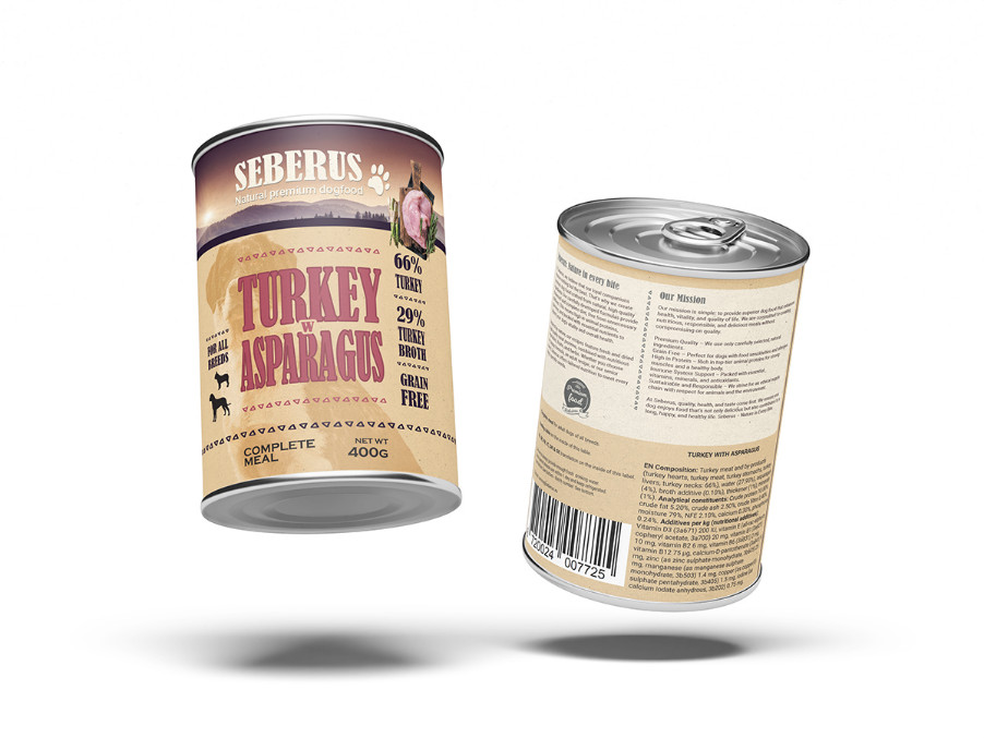 Seberus Turkey w/Asparagus spannmålsfritt våtfoder hund