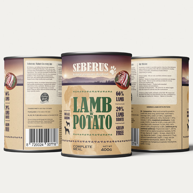 Seberus Lamb w/Potato spannmålsfritt våtfoder hund