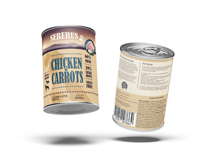 Seberus Chicken w/Carrots spannmålsfritt våtfoder hund