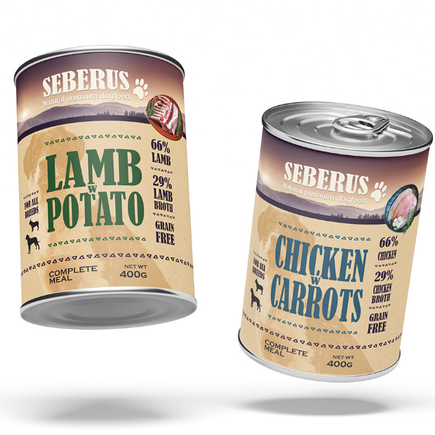 Seberus Chicken & Lamb spannmålsfritt våtfoder hund - mixtray