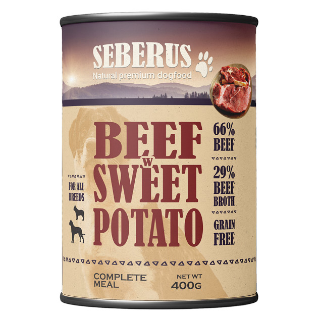 Seberus Beef & Turkey spannmålsfritt våtfoder hund - mixtray