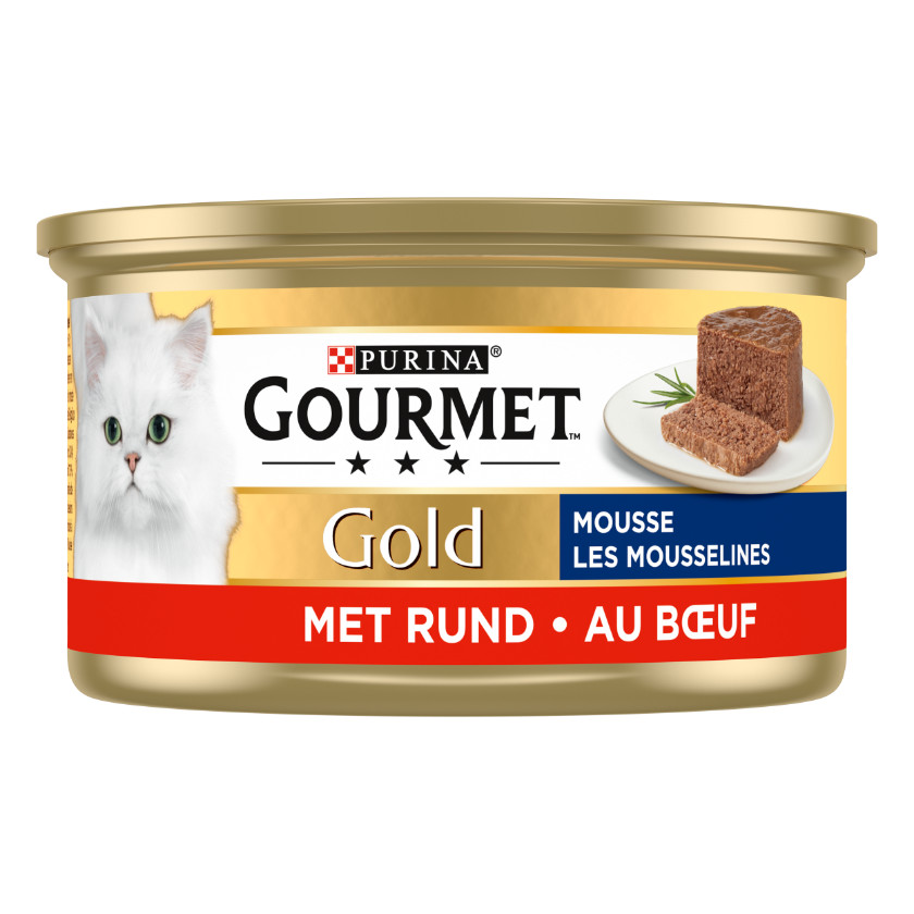 Gourmet Gold Mousse med nötkött våtfoder katt (85 g)