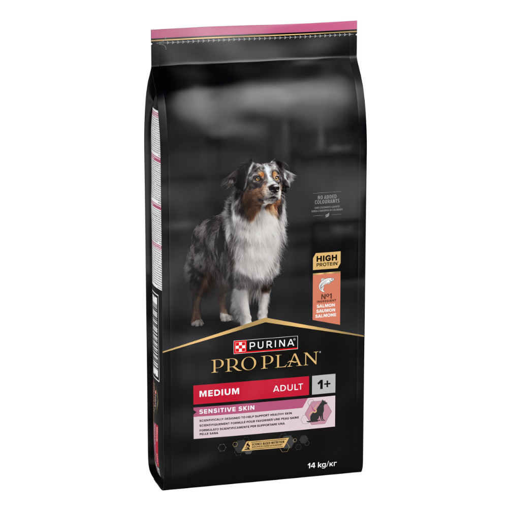 Pro Plan Medium Adult Sensitive Skin hundfoder med lax och ris