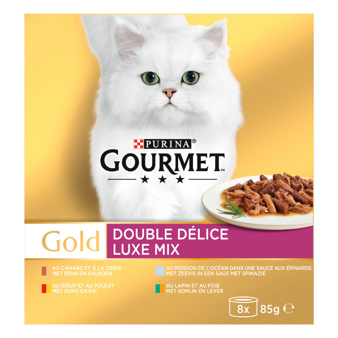 Gourmet Gold Luxe Mix 8-pack våtfoder katt (85 g)
