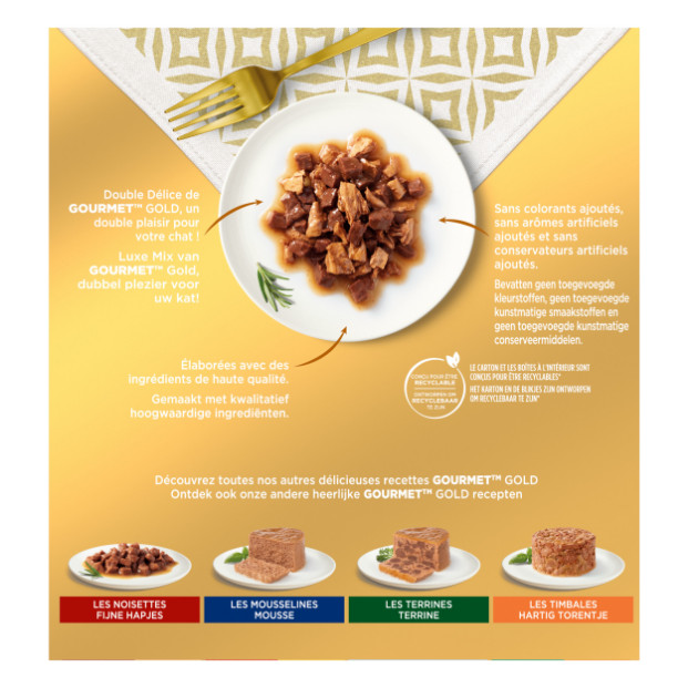 Gourmet Gold Luxe Mix 8-pack våtfoder katt (85 g)