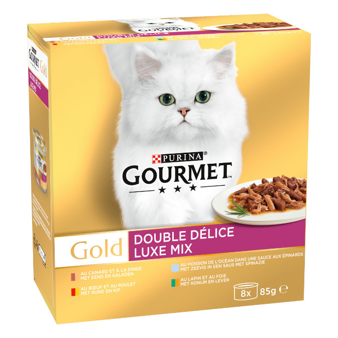 Gourmet Gold Luxe Mix 8-pack våtfoder katt (85 g)