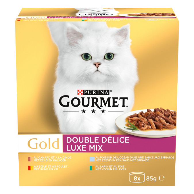 Gourmet Gold Luxe Mix 8-pack våtfoder katt (85 g)