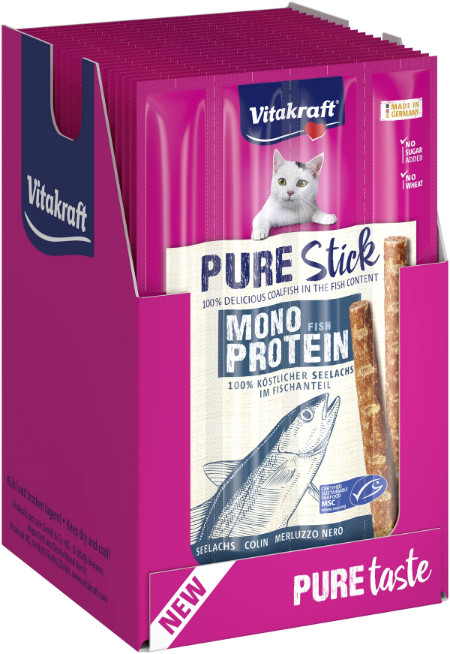 Vitakraft Pure Stick sej kattgodis (4 x 5 g) Vitakraft Pure Stick sej kattgodis (4 x 5 g)