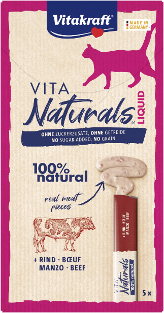 Vitakraft Vita Naturals Liquid med nötkött kattgodis (5 stycken) Vitakraft Vita Naturals Liquid med nötkött kattgodis (5 stycken)