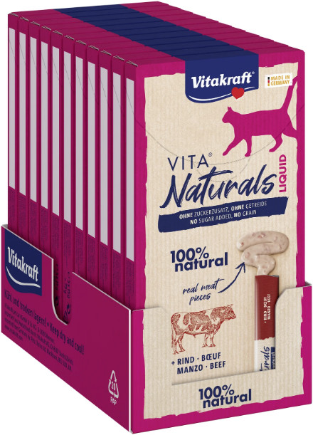 Vitakraft Vita Naturals Liquid med nötkött kattgodis (5 stycken) Vitakraft Vita Naturals Liquid med nötkött kattgodis (5 stycken)