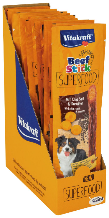 Vitakraft Beef Stick Superfood morot med chiafrön hundgodis (25 g)