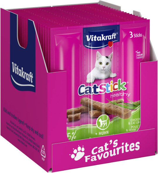 Vitakraft Catstick Healthy med kyckling och kattgräs kattgodis