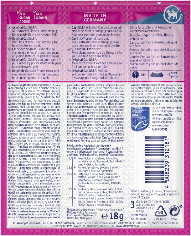 Vitakraft Catstick Healthy med rödspätta och omega-3 kattgodis Vitakraft Catstick Healthy med rödspätta och omega-3 kattgodis