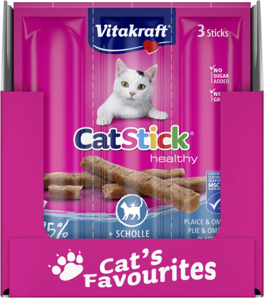 Vitakraft Catstick Healthy med rödspätta och omega-3 kattgodis Vitakraft Catstick Healthy med rödspätta och omega-3 kattgodis