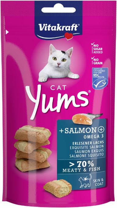Vitakraft Cat Yums med laxsmak kattgodis (40 g) Vitakraft Cat Yums med laxsmak kattgodis (40 g)