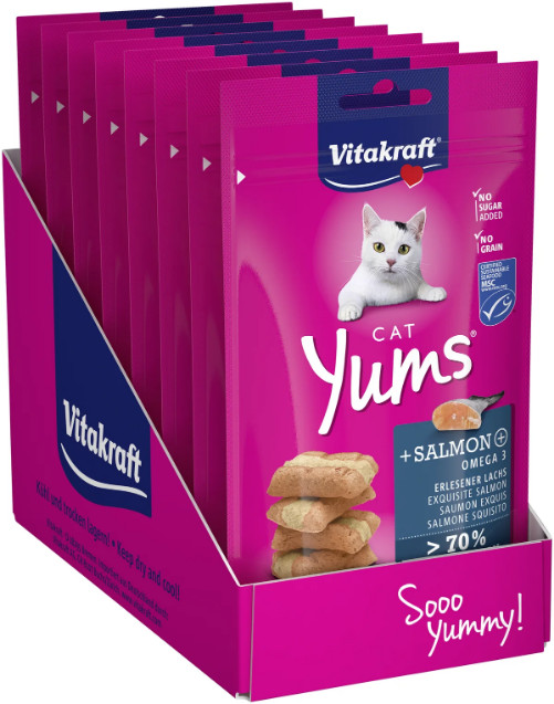 Vitakraft Cat Yums med laxsmak kattgodis (40 g) Vitakraft Cat Yums med laxsmak kattgodis (40 g)