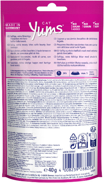 Vitakraft Cat Yums med lever kattgodis (40 g) Vitakraft Cat Yums med lever kattgodis (40 g)