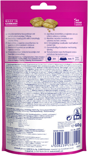 Vitakraft Crispy Crunch Classic med fjäderfä kattgodis (60 g) Vitakraft Crispy Crunch Classic med fjäderfä kattgodis (60 g)