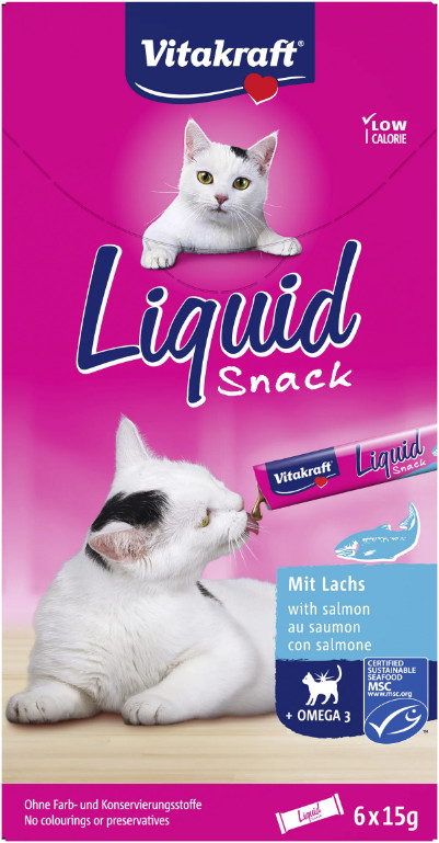 Vitakraft Liquid Snack med lax kattgodis (6x15 g)