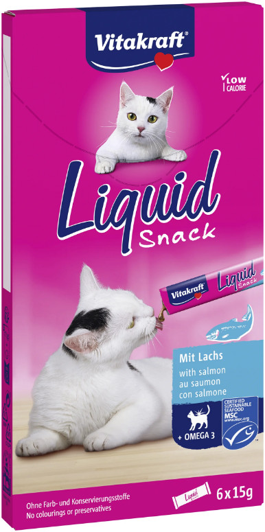 Vitakraft Liquid Snack med lax kattgodis (6x15 g)