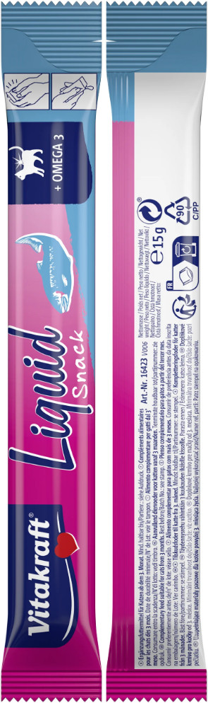 Vitakraft Liquid Snack med lax kattgodis (6x15 g)