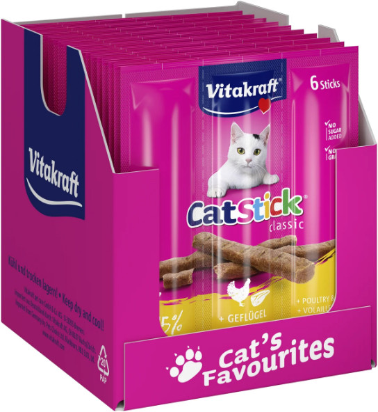 Vitakraft Catstick Classic med fågel och lever kattgodis