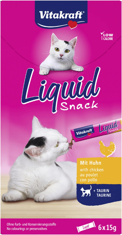Vitakraft Liquid Snack med kyckling kattgodis (6x15 g) Vitakraft Liquid Snack med kyckling kattgodis (6x15 g)