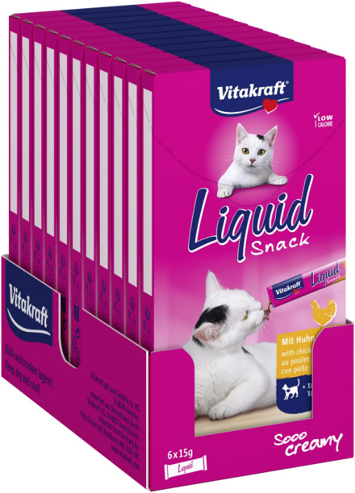 Vitakraft Liquid Snack med kyckling kattgodis (6x15 g) Vitakraft Liquid Snack med kyckling kattgodis (6x15 g)