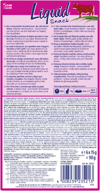 Vitakraft Liquid Snack med nötkött kattgodis (6x15 g)